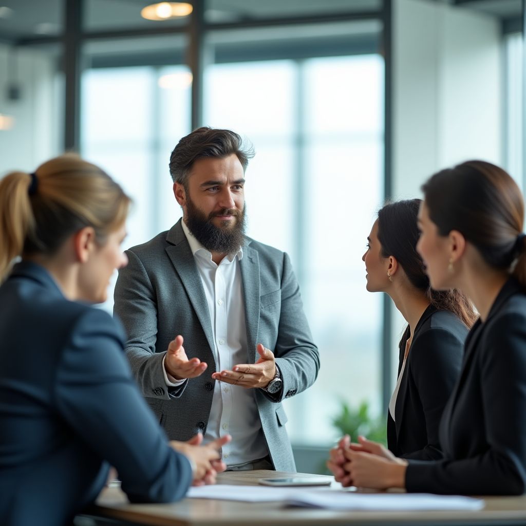 İş koçluğu ekibi toplantı halinde